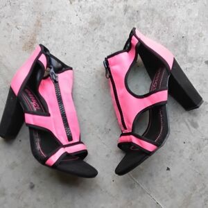 Glamour Pink and Black Heels